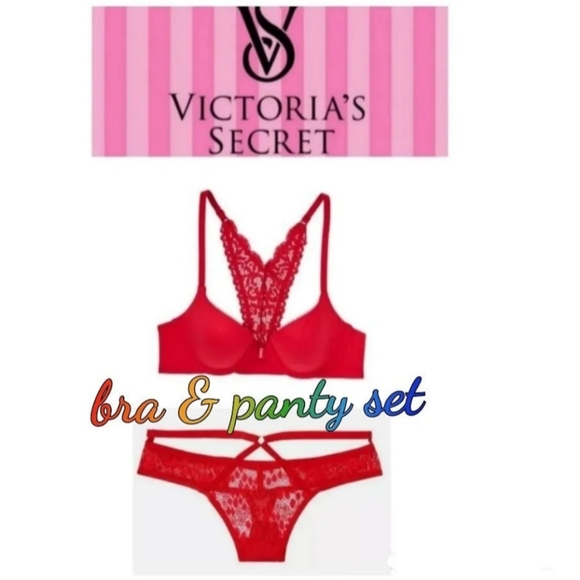 NWT Body by Victoria 32DDD red bra & panty - Picture 1 of 14